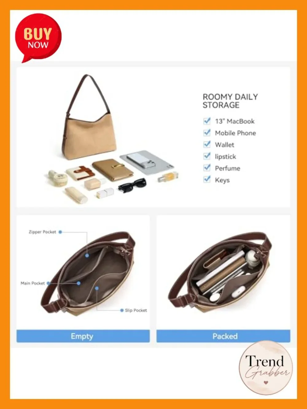 Women's Hobo Shoulder Bag Suede Vegan Leather Crossbody Adjustable Strap Zip